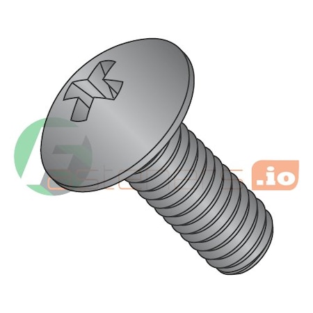 Newport Fasteners #10-24 x 1 in Phillips Truss Machine Screw, Black Oxide 18-8 Stainless Steel, 2000 PK 420141